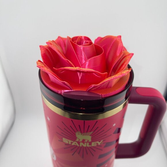 3D Rose Tumbler Topper that fit the new Barbie x Stanley 80s Dynamite lids - Picture 2 of 11